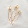 SWEETV Bridal Hair Pins Pearl Headpiece for Brides, Bridesmaids, and Flower Girls - 3Pcs Wedding Hair Clips and Pieces