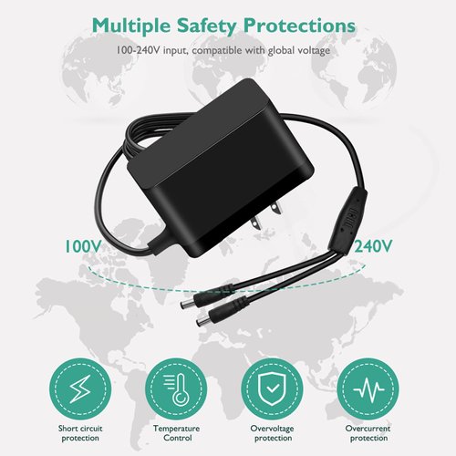 for Mini Educator Charger - Lnauy Dual Lead Charger Compatible with Educator 300 and 400 Series Training Collars E Collar Remote Dog Training Collar Replacement Power Supply Adapter Cord