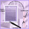 ALICE Cluster Eyelash Extension Kit Natural Wispy Lash Clusters Kit Lash Extension Kit Clear Band 168pcs C Curl 11-13mm Individual Lashes with Lash Glue Bond and Seal Self Application at Home