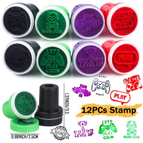 Moncinday 196Pcs Video Game Party Favors, Video Themed Birthday Party Supplies for Kids Video Keychian Stamper Slap Bracelet Bags Tattoo Sticker Video Game Goodies Bag Fillers