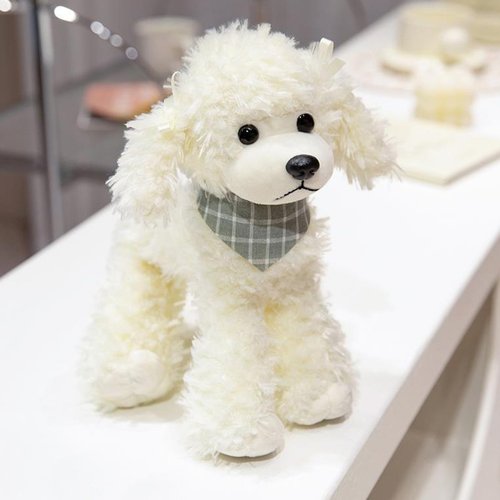 Ruzucoda Plush Poodle Dog Puppy Stuffed Animals Toys Dolls Kids Gifts 9 Inches (White)