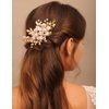 YERTTER Gold Pearl Hair Comb Style 2 for Wedding Brides Bridesmaid Flower Girl Prom Birthday Party