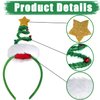 Christmas Party Kit Including Springy Christmas Tree Headband with Bells Santa Headwear+ LED Christmas Bulb Necklace Combo (Headband + Necklace)