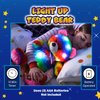 The Noodley Light Up Rainbow Teddy Bear Stuffed Animal LED Plush Night Light Sleep Toy for Girls Birthday (16 inch)
