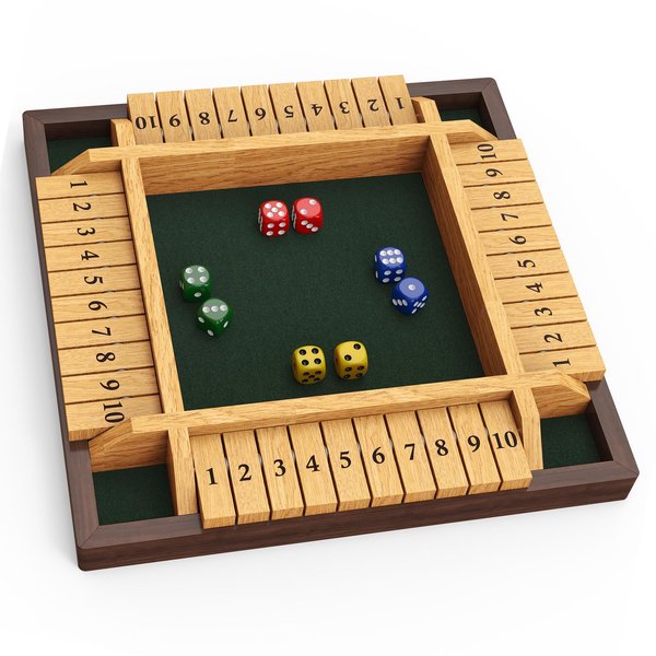 CANYAVE Shut The Box Game, 4 Player Wooden Board Game Dice Game, Classic Math Learning Game for Kids -12" x 12"