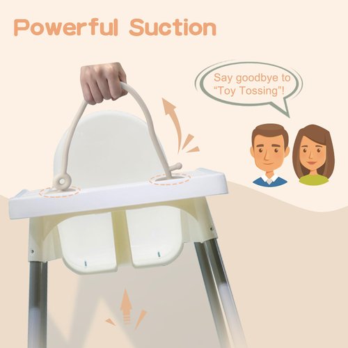 oiimllby Baby Teething Toy, High Chair Suction Cup Toys for Infant Toddlers 0-6M, Food Grade Silicone Teether, Educational Parent-Child Baby Toys, Montessori Sensory Toy for Babies 6-12Months (Beige)