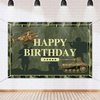 Camo Happy Birthday Backdrop Banner Army Military Camouflage Theme Background Decor for Veterans Soliders Men Boys Birthday Party Favors Decorations Supplies 72x43in-BECKTEN