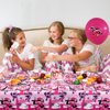 Ninja Girl Party Supplies - Ninja Girl Party Tableware - Dinner Plates Desserts Plates Cups Napkins Tablecover Straws for Ninja Master Girls Princess Baby Shower, Serves 20 (20)