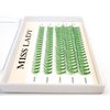 Colored Green Lash Clusters, 3D Volume 20D Curl C, Thickness 0.10mm, Length 8-16mm Mixed Tray, 100 PCS of Green Eyelash Clusters, Faux Mink Green Individual Lash Extensions DIY