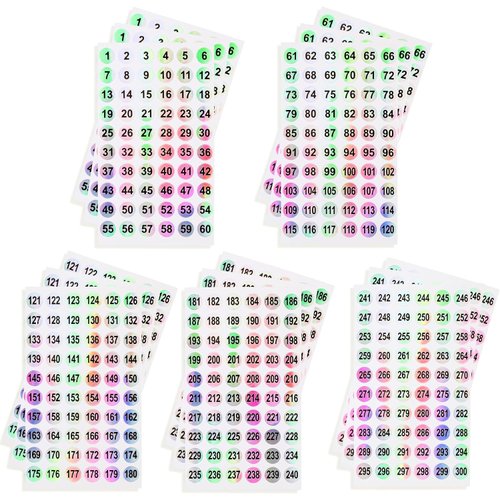 Number Stickers(Number 1-300), 900Pcs Self-Adhesive Sticker Numbers for Organizing Nail Polish,Nail Sample Swatches Sticks, Lipstick