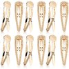 6 Pieces Rhinestone Snap Hair Clips 4 Inch Hair Barrettes Hairpins Crystal Metal Hair Clips for Women Girls Wedding Hair Accessories (Gold)
