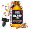 Spiced Sandalwood Beard Oil & Leave In Conditioner by Ranger Grooming Co by Leven Rose, 100% Pure Natural Organic for Groomed Beards, Mustaches, and Moisturized Skin 1 oz