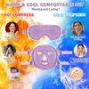Geyoga Gel Ice Face Eye Mask Cooling Face Eye Masks for Reducing Puffiness, Dark Circles, Redness, Pain Relief, Migraine, Stress, Hot/Cold Pack Compress with Soft Plush Backing(Purple)