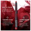 6 Colors Matte Lip Crayon Set, Velvet Creamy Lipstick Lip Liner Pencil Set, Intense Full Coverage Long-Lasting Soft Matte Lipstick Kit with Built-in Sharpener