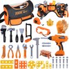 Magic4U Kids Tool Set, 52PCS Toddler Tool Set with Electric Drill Toy & Kids Tape Measure, Pretend Play Construction Toys Costume with Kids Tool Belt, Toy Tool Bag for Boy Girls Age 3-8