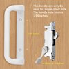 House Guard White Patio Door Handle Set with Mortise, Suitable for Replacement Doors Lock 3-15/16”Screw Hole Spacing.Choices That Add a Unique to Your Patio Glass Sliding Door.