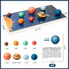 Wooden Solar System Model Board, Montessori Toys Planets Puzzle Science STEM Space Learning for Kids 4-8 with 3D Planets Models, Prechool Educational Gift for Boys Girls