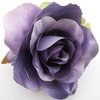 4 1/2 inch Shiny Lavender Poly Silk Rose Flower Brooch Pin with Locking Bale