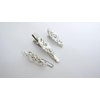 Small tiny lite silver metal filigree hair pin alligator clip barrette for fine (Clip quantity: 2 clips, Pattern: Barrette)