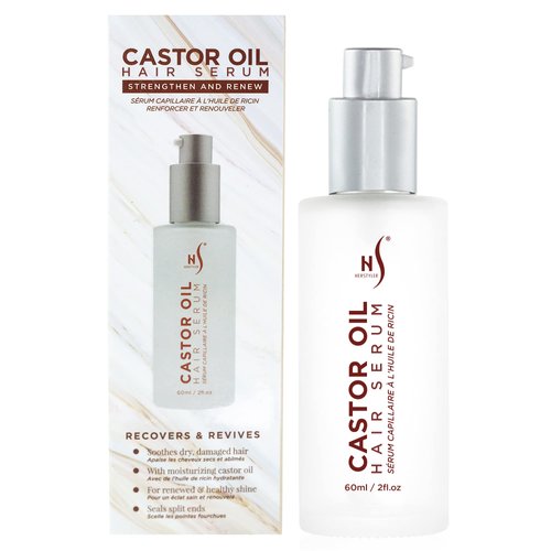 HerStyler Castor Oil Hair Serum for Hair Growth - Hair Shine Serum with Vitamin E - Hair Growth Serum - Hair Serum Heat Protectant - Vitamin E Hair Serum for Silky Hair