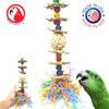 Bonka Bird Toys 3612 Sola Tower Vine Palm Sola Shred Paper Natural Hanging Beak Feet Parrot Cage Toy Conure Quaker Caique and Similar Breeds