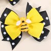 Cute Bows for Girls Bee Hair Accessories Yellow Ribbon Girls Bows Clips Spring Girls Bows for Hair French Hair Barrettes for Hair Styling