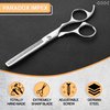 Professional Hair Thinning Scissors, Silver 6.5 Inch Stainless Steel Hair Cutting Scissors, Salon and Home Use Thinning Shears Comes with Elegant Carrying Travelling Pouch.