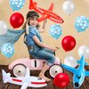 Airplane Birthday Party Supplies 56 Pieces Airplane Themed Party Decoration with Inflatable Airplane Balloons Thick Latex Balloon Happy Birthday Banners Airplane Cloud Balloon Decor