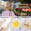 Vodolo Hawaiian Flower Hair Claw Clips for Women,2Pcs Artificial Flower Clips,Plumeria Hibiscus Hairclip for Beach Party,Cute Summers Tropical Flower Bow Hair Accessories for Girls Gifts (Yellow)