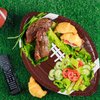 durony 50 Pieces Football Serving Trays Football Party Plates Football Shaped Disposable Paper Plates for Football Birthday Party and Football Game Day Decorations