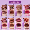 Easilydays Nude Lipstick, 2 In1 Two Tone Bitten Moisturzing Waterproof Lipstick Gradient Bitting Matte Lipstick V Styling Glimmer Balm, Long Lasting Waterproof Silk Finish Lip Gloss for Women (#03)