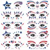 Fourth of July Face Temporary Tattoo,10 Sheets USA Patriotic Tattoos Stickers Red White and Blue Flag Star Design Waterproof Independence Day Temporary for USA Party Favors Decoretions Accessories