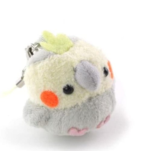 Soft and Downy Mini Bird Stuffed Toy Cell Phone Strap (Cockatiel/Grey)