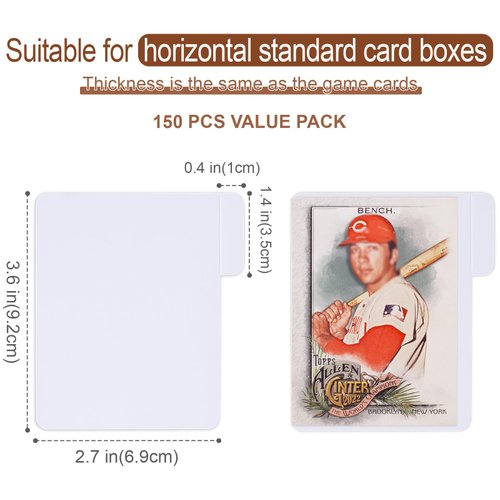 Trading Card Dividers for Standard Card Storage Boxes, 150PCS Paper Divider Cards for Baseball/Mtg/Tcg/sports/game cards Organizer, Horizontal