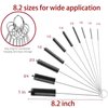 Long Straw Brush, Nylon Pipe Tube Cleaner 8.2-ihch 10 Different Diameters Set of 10