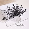 Missgrace Women Bride Wedding Halloween Black Crystal Hair Comb Special Occasion Headpiece Black Women Hair Accessories for Prom Party