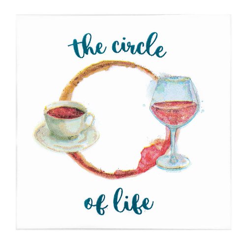 30 Pk, Coffee to Wine is the "Circle of Life" Cocktail 3-Ply Paper Party Napkins for Brunch Parties, Girls Night, and Book Clubs