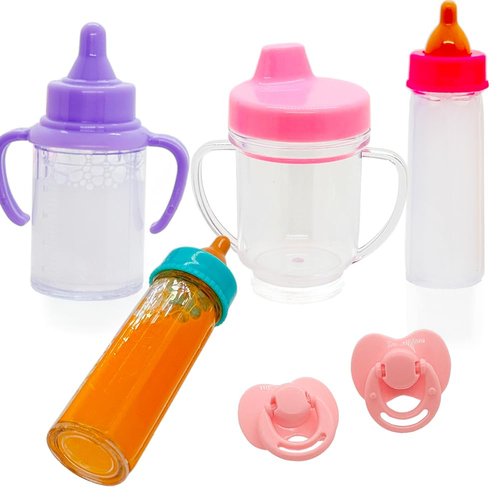 SAIBURAZ Baby Doll Accessories Toys Baby Doll Magic Bottles Disappearing Bottles with Pacifier for 3 4 5 6 Years Old Girls Boys Playset (Samll Set(for 8-12" Doll))