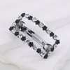 Kercisbeauty Blue Crystal Beads Square Hair Barrettes Small French Hair Clip Women Girls Wedding Bridal Crystal Beads Hair Accessories (Blue)