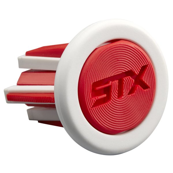 STX Lacrosse Elite Handle End Cap, 2-Pack - White/Red
