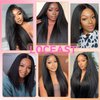 10inch Short Kinky Straight Clip ins Hair Extensions for Black Women 120g/Set Full Head Yaki Kinky Straight Synthetic Hair Clip ins Hair Natural Black 4Pcs 11