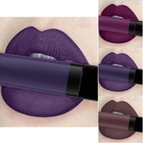 Kilshye Matte Liquid Lipstick Gothic Lip Gloss Velvety High Pigmented Beauty Lipsticks Makeup for Women and Girls (A-Purple 23#)