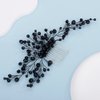 Teyglen Bride Wedding Hair Comb Black Punk Crystal Hair Pieces Hair Accessories Bridal Side Hair Combs for Women and Girls