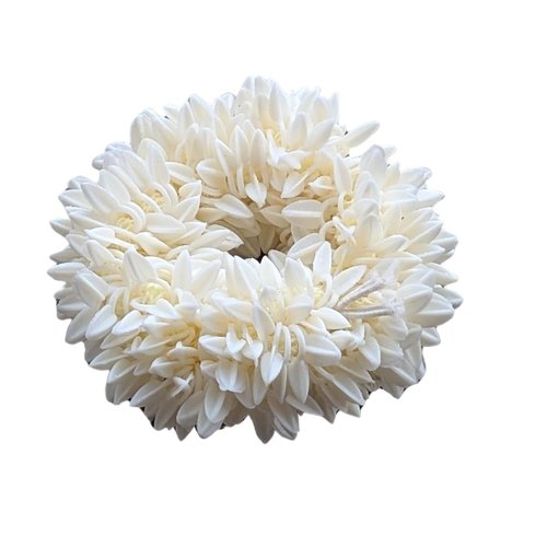 Artificial Jasmine Gajra Hair Band Scrunchie White (Pack of1) Gajra Band For Wedding Party Festival, Dance