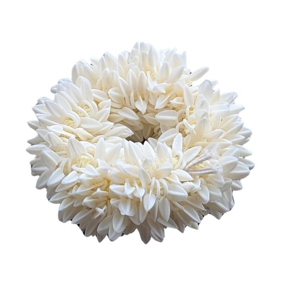 Artificial Jasmine Gajra Hair Band Scrunchie White (Pack of1) Gajra Band For Wedding Party Festival, Dance
