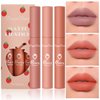 Tiejdhr 3Pcs Nude Matte Lip Lipstick, Velvet Smooth Crayon Lip Stain, Nude Lip Tint Long Lasting & Nourishing Lip Gloss Non-stick Cup Lipstick for Women Makeup (Set A, F)