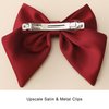 AsggBah 3pcs Upscale Hair Clips with Big Bowknot Solid Color Styling Bowknot French Barettes Hair Bow Clips Accessories for Women Girls