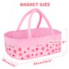 BABESIDE Reborn Baby Doll Bassinet for 17-22 inch Dolls Foldable Baby Doll Crib Bed Soft Doll Carrier Doll Accessories with Handle for Newborn Baby Dolls Girls (Pink-Love)