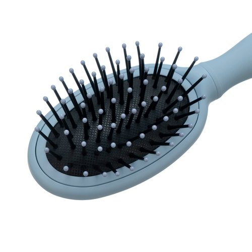 Gentle Detangling Travel Brush, Small Size Paddle Brush with a Pouch, Nylon Pins on Soft Cushion with Ball Tips