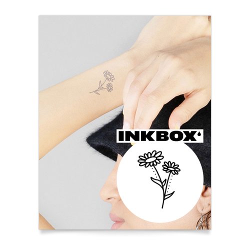 Inkbox Temporary Tattoos, Semi-Permanent Tattoo, One Premium Easy Long Lasting, Water-Resistant Temp Tattoo with For Now Ink - Lasts 1-2 Weeks, Oxeye, 2 x 2 in